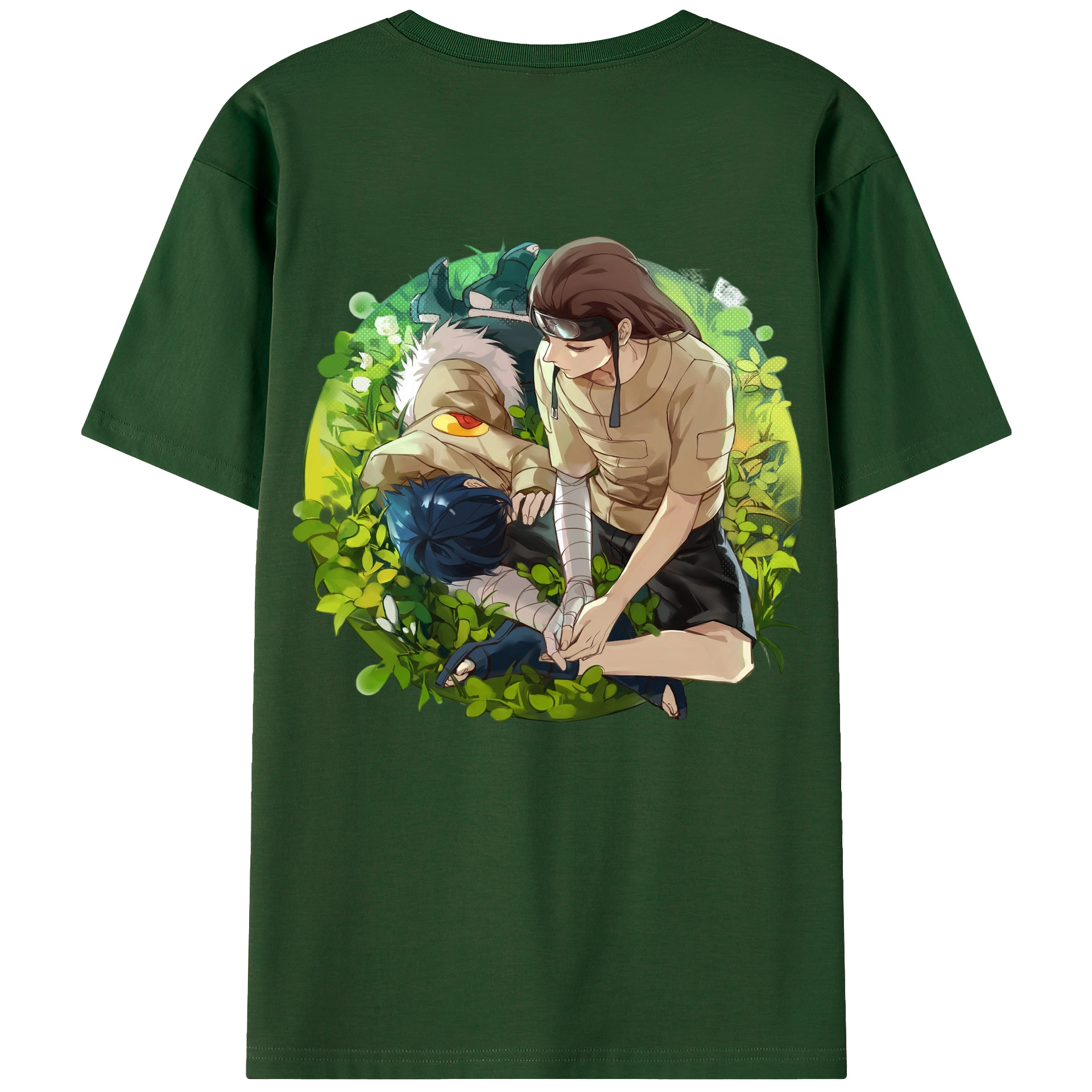 （画像用） NARUTO -ナルト- 日向ネジ Hyūga Neji 綿100％半袖Tシャツ（背面プリント）